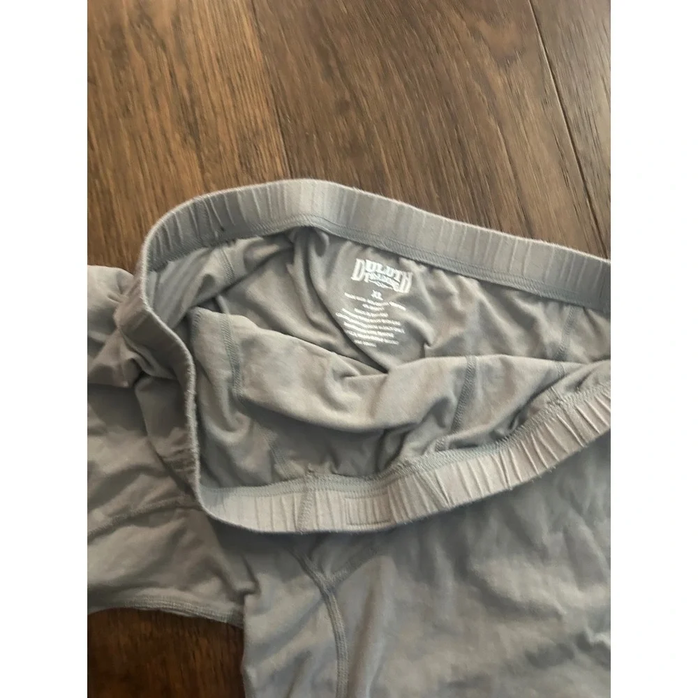 Duluth Trading Co Mens Free Range Organic Cotton Boxer Briefs XL Light Blue Gray